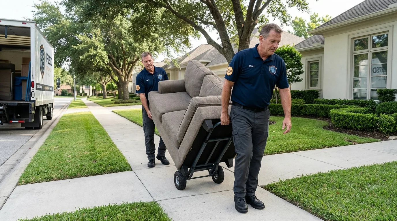 Local residential moving crew loading furniture in Sahuarita, AZ