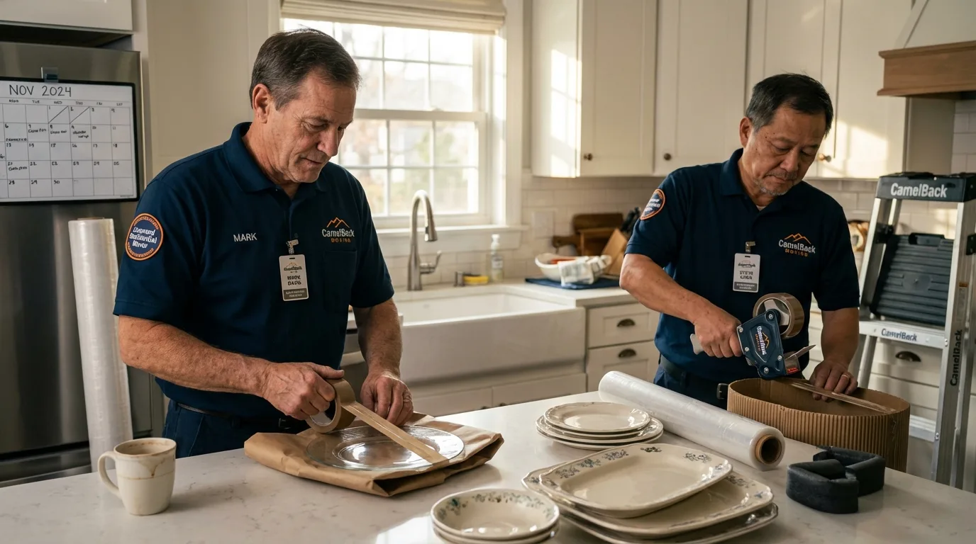 Professional crew packing kitchen dishware in Sahuarita, AZ
